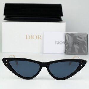 NEW Dior MISSDIOR B4U CD40105U 01V 12B0 Black Blue Unisex Cat Eye Sunglasses